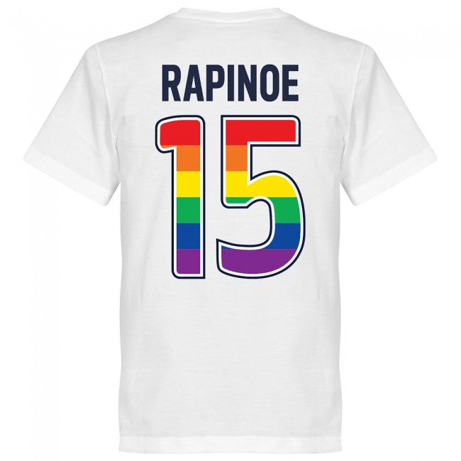 USA Rapinoe 15 Team Pride T-shirt- White