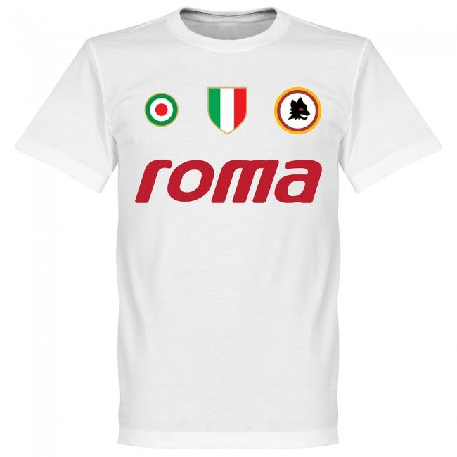 Roma Vintage De Rossi 16 Team T-Shirt - White