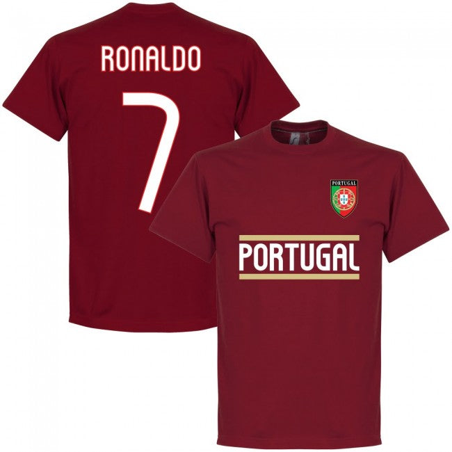 Portugal Ronaldo Team T-Shirt - Maroon