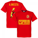 Spain A. Iniesta 6 Gallery Team T-Shirt - Red