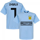 Argentina Dybala 7 Team T-Shirt - Sky
