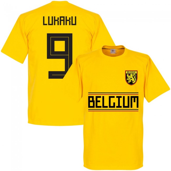 Belgium Lukaku 9 Team T-Shirt - Yellow