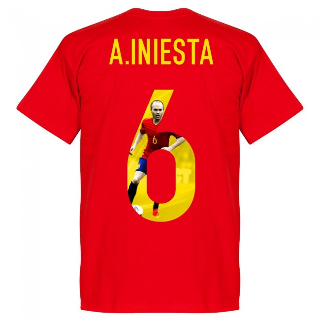 Spain A. Iniesta 6 Gallery Team T-Shirt - Red