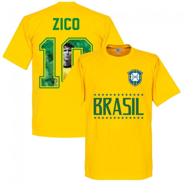Brazil Zico 10 Gallery Team T-Shirt - Yellow – Terrace Gear