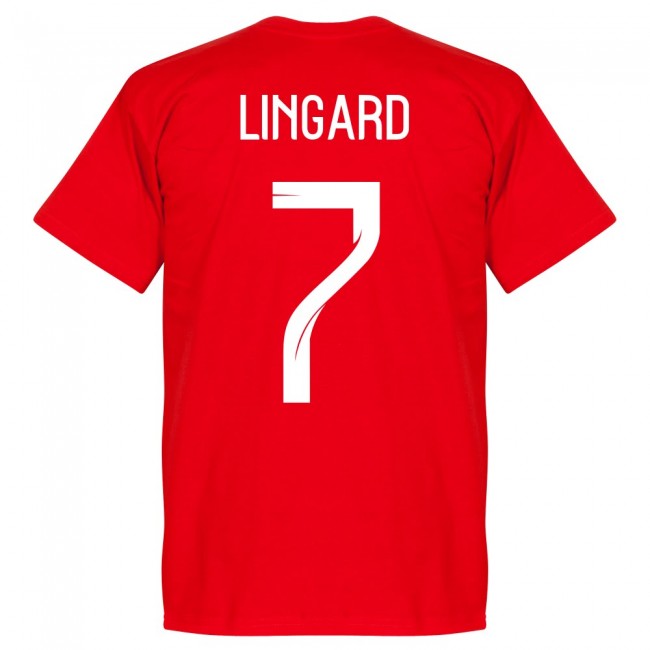 England Lingard 7 Team T-Shirt - Red