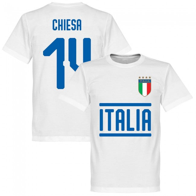 Italy Chiesa 14 Team T-Shirt - White