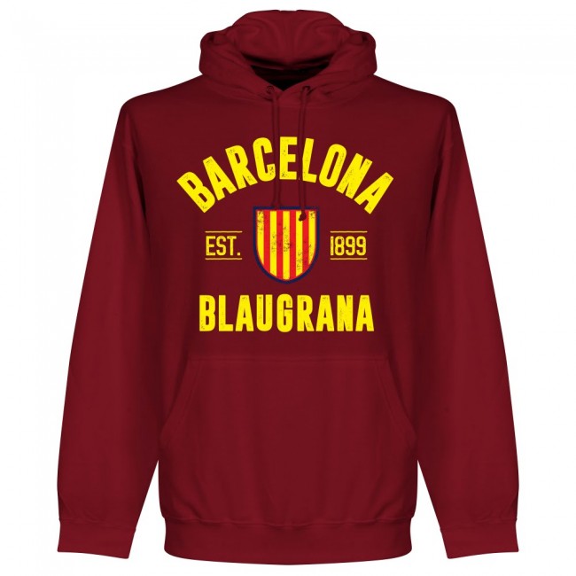 Barcelona Established Kids Hoodie - Maroon - Terrace Gear