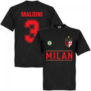 AC Milan Maldini 3 Team T-Shirt - Black