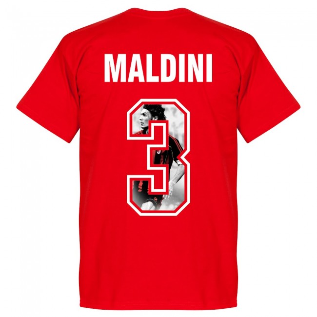 AC Milan Maldini 3 Gallery Team T-Shirt - Red