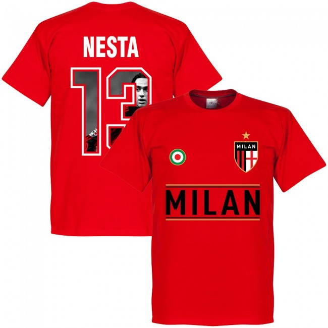 AC Milan Nesta 13 Gallery Team T-Shirt - Red