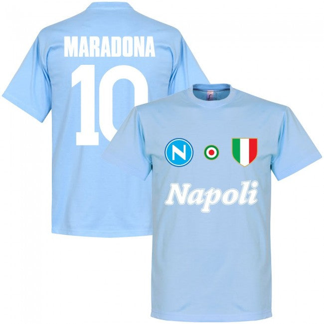 Napoli Maradona 10 KIDS Team T-Shirt - Sky