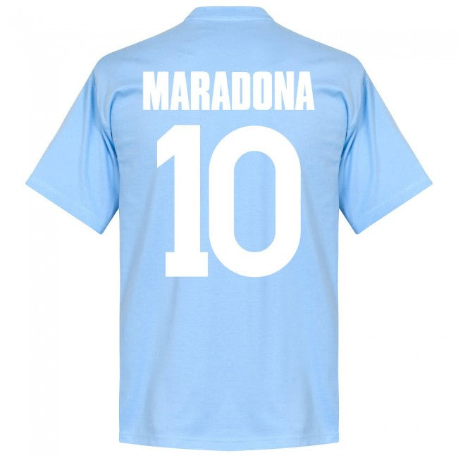 Napoli Maradona 10 Team T-Shirt - Sky