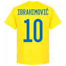 Sweden Ibrahimovic 10 2020 Team T-Shirt - Yellow