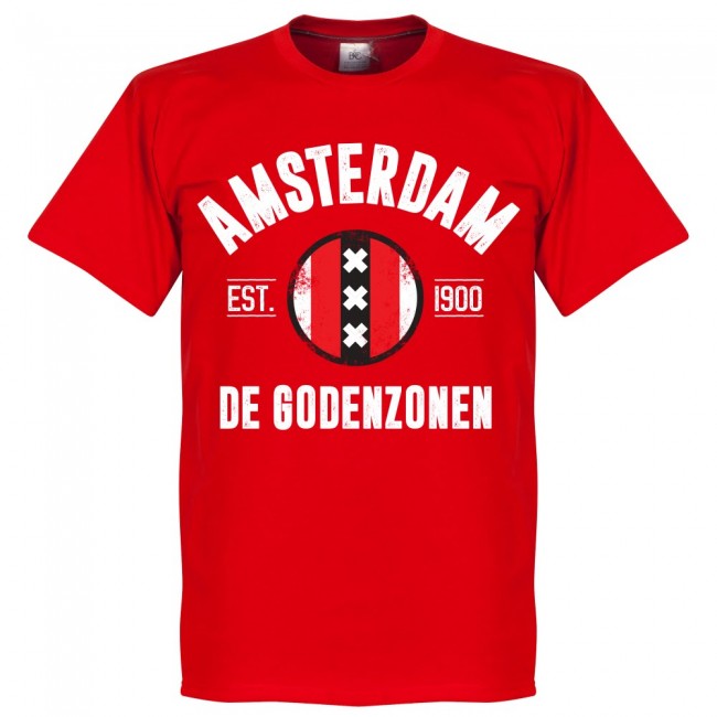 Amsterdam Established T-Shirt - Red - Terrace Gear