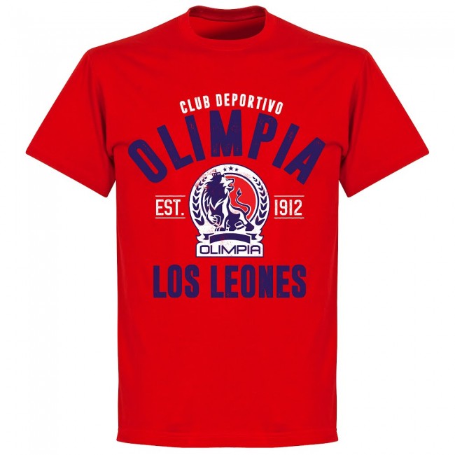 CD Olimpia Established T-shirt - Red - Terrace Gear