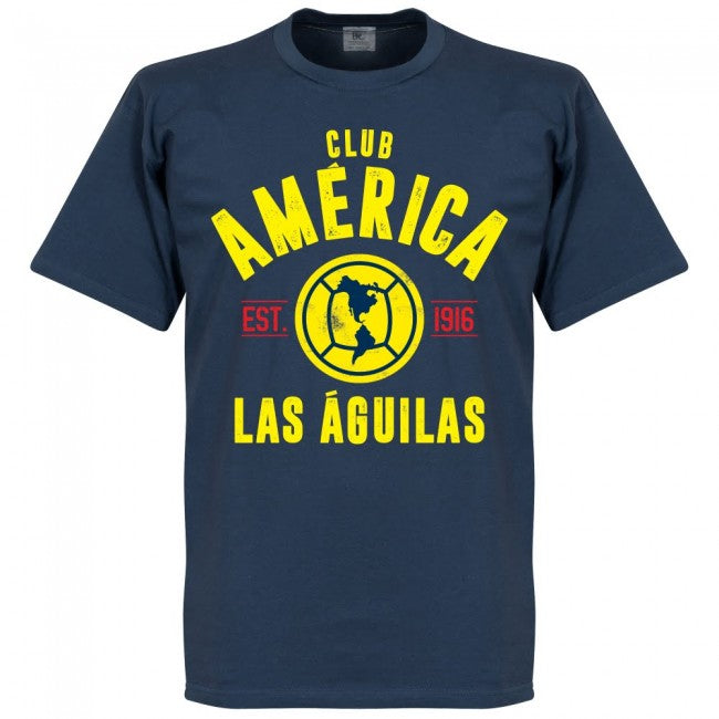 Club America Established T-Shirt - Denim Blue - Terrace Gear