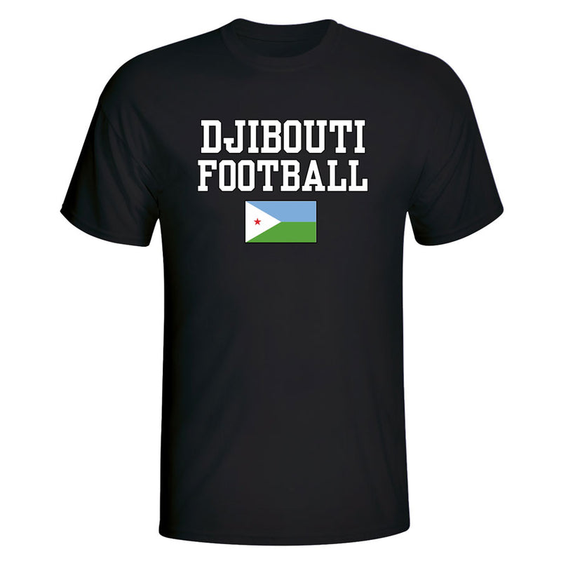 Djibouti Football T-Shirt - Black