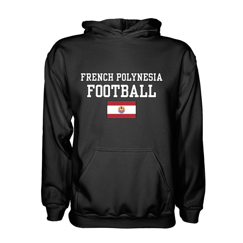 French Polynesia Football Hoodie - Black