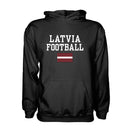 Latvia Football Hoodie - Black