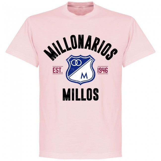 Millonarios Established T-Shirt - Pink - Terrace Gear