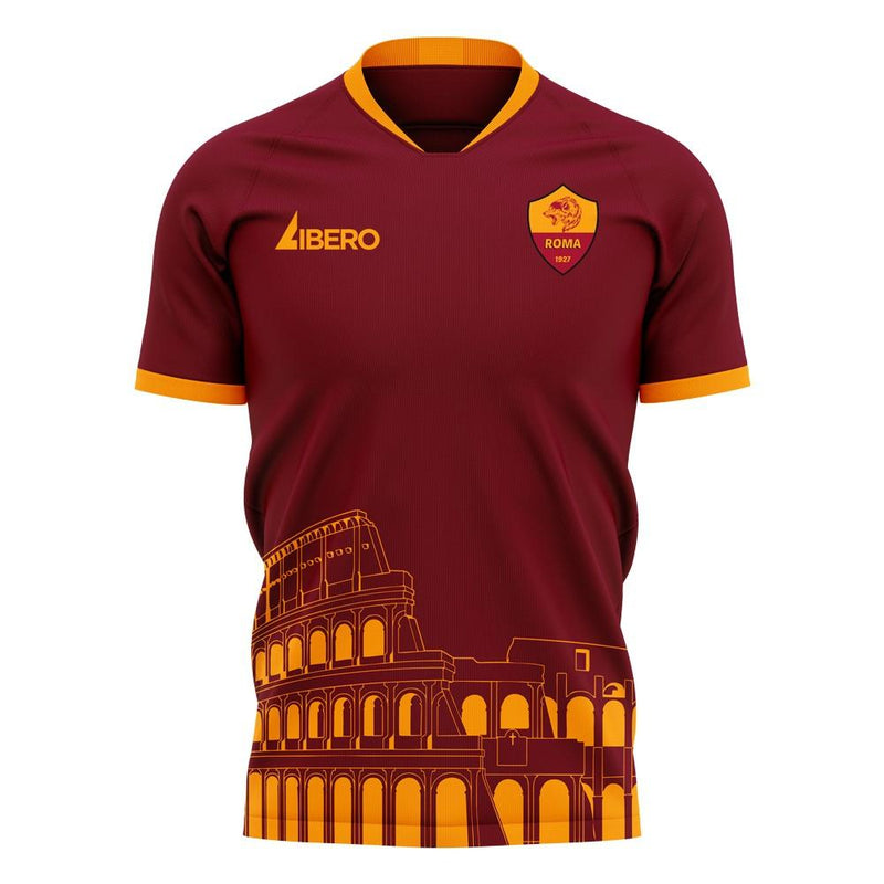 Roma 2020-2021 Home Concept Football Kit (Libero) - No Sponsor - Kids