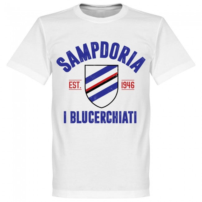 Sampdoria Established T-Shirt - White - Terrace Gear