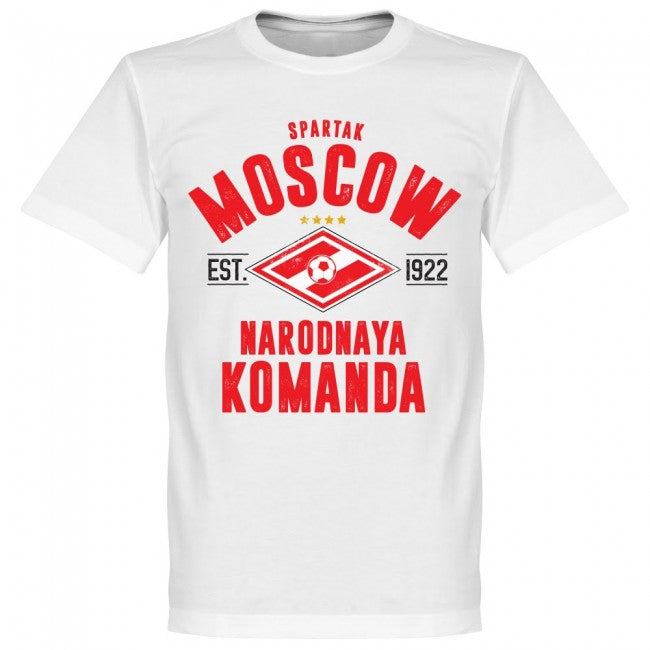 Spartak Moscow Established T-Shirt - White - Terrace Gear