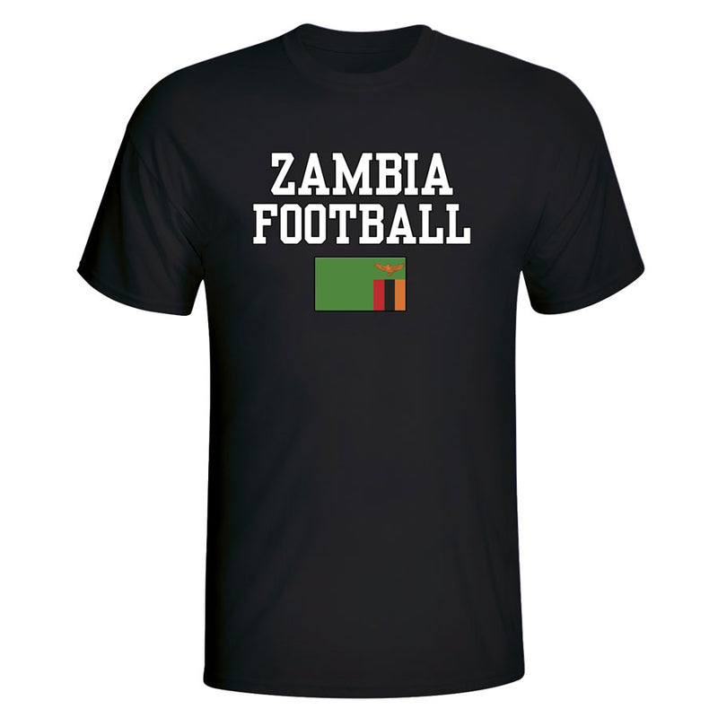 Zambia Football T-Shirt - Black