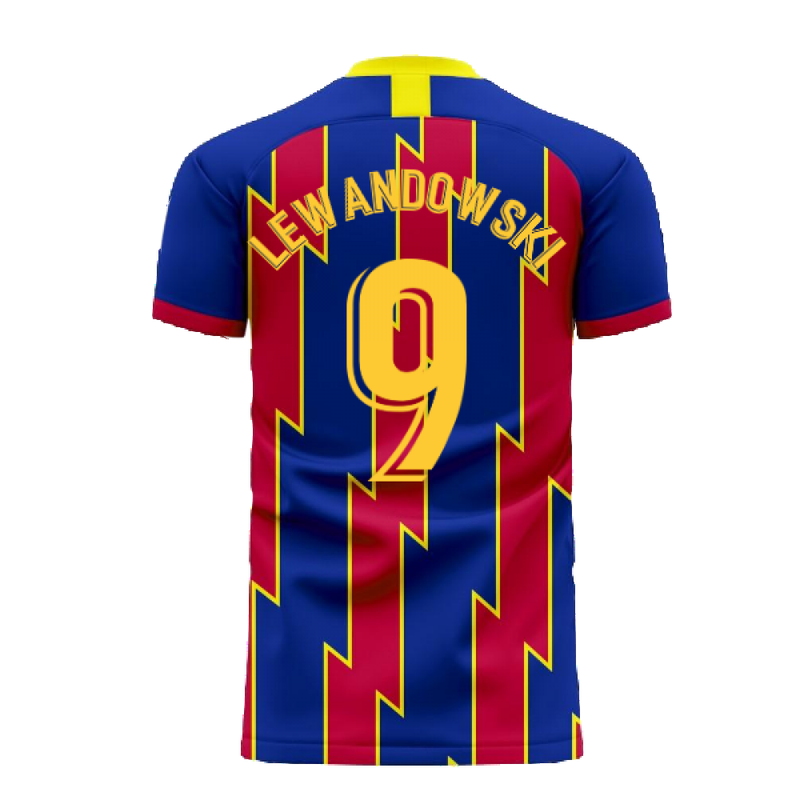 Catalonia 2022-2023 Home Concept Football Kit (Libero) (LEWANDOWSKI 9)