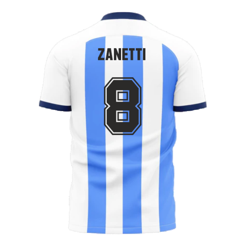 Messi x Maradona Argentina World Cup Tribute Shirt (ZANETTI 8)