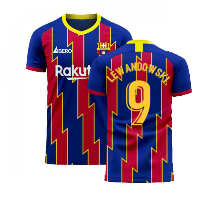 Catalonia 2022-2023 Home Concept Football Kit (Libero) (LEWANDOWSKI 9)