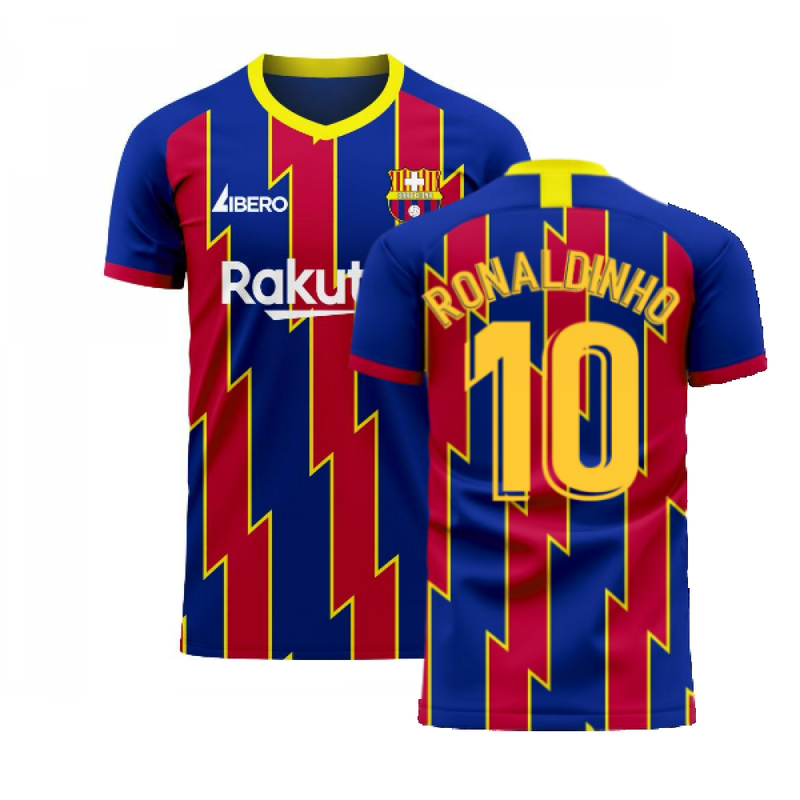 Catalonia 2022-2023 Home Concept Football Kit (Libero) (RONALDINHO 10)