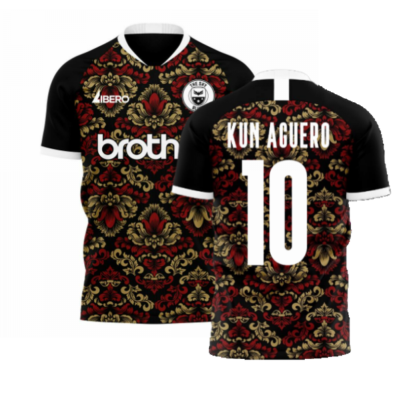 Manchester Blues 2022-2023 Away Concept Football Kit (Libero) (KUN AGUERO 10)