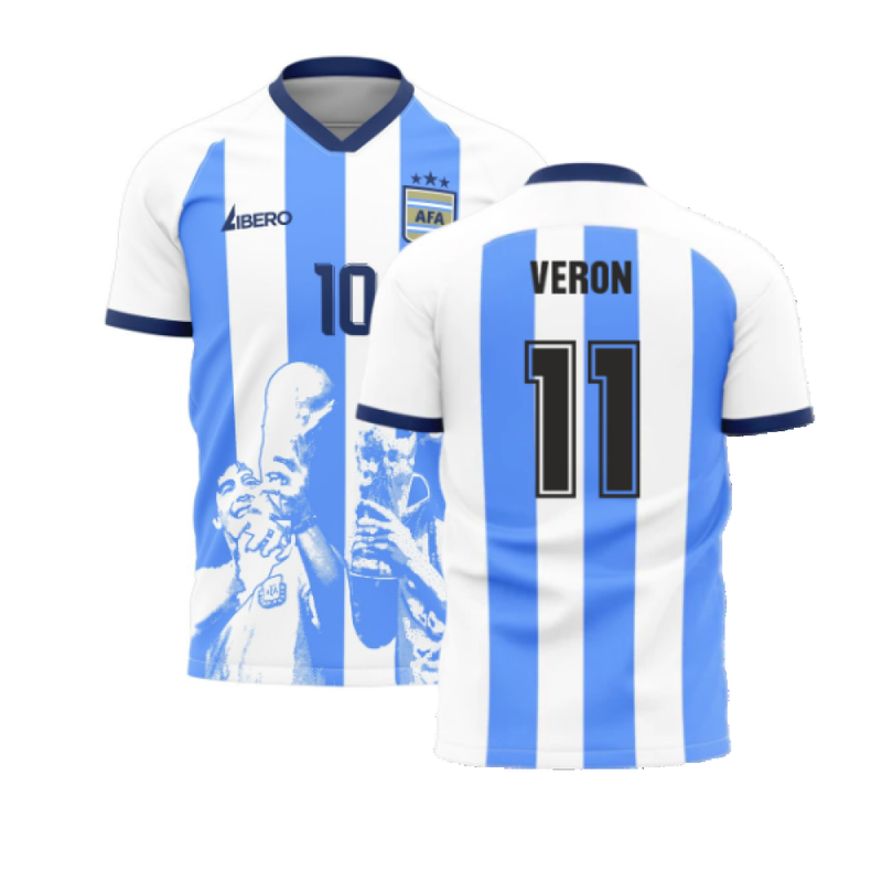 Messi x Maradona Argentina World Cup Tribute Shirt (VERON 11)