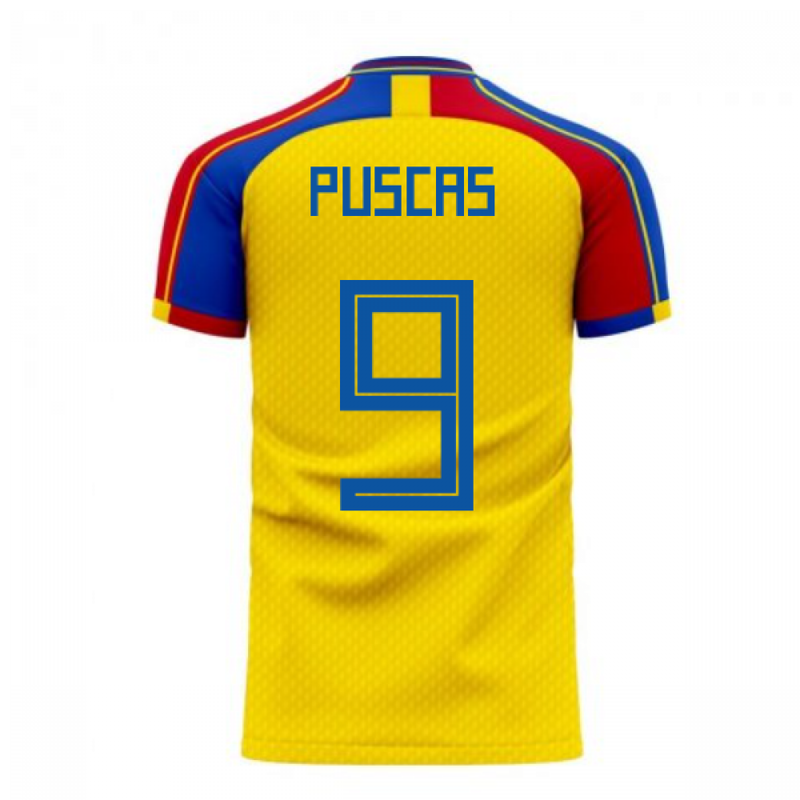 Romania 2020-2021 Home Concept Football Kit (Libero) (PUSCAS 9)