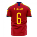 Spain 2020-2021 Home Concept Football Kit (Libero) (A INIESTA 6)