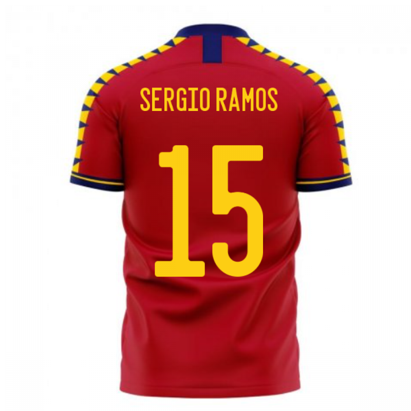 Spain 2020-2021 Home Concept Football Kit (Libero) (SERGIO RAMOS 15)