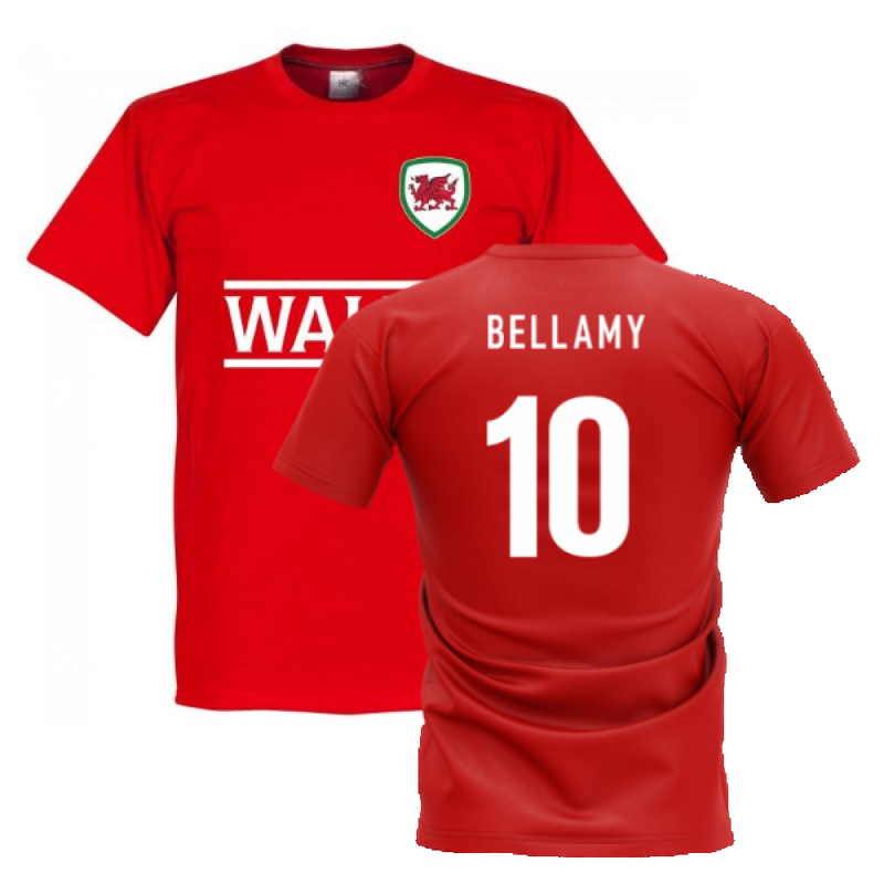 Wales Football Team T-Shirt - Red (BELLAMY 10)
